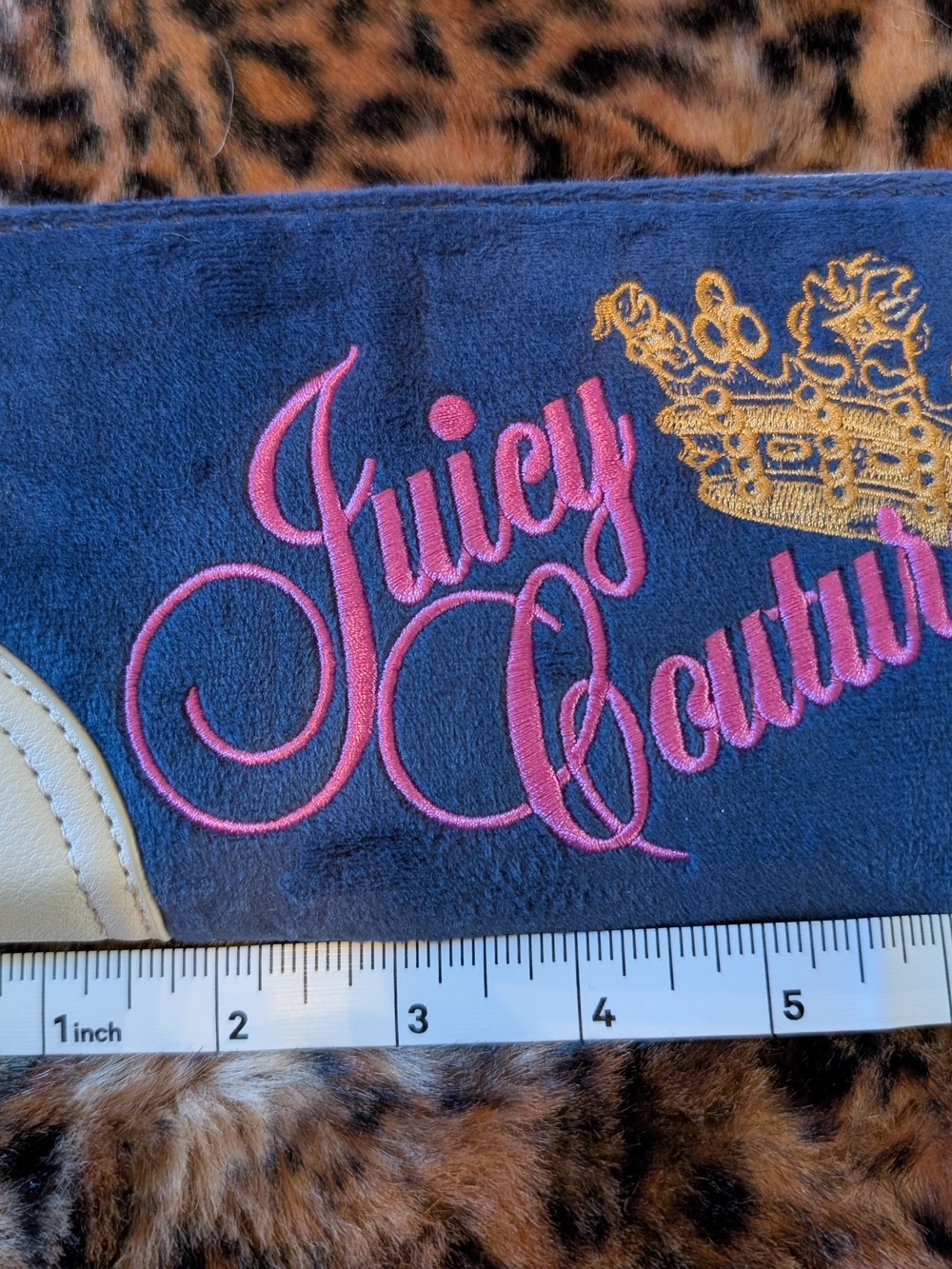 Juicy Couture Royal Blue & Pink Embroidered Logo Accessory